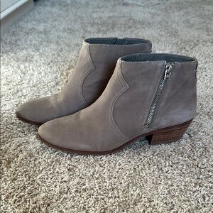 Sam Edelman Gray Ankle Booties with Side Zipper